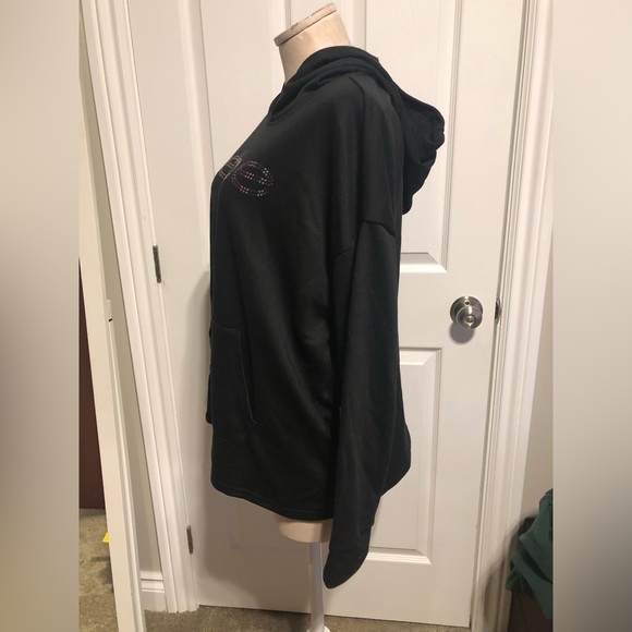 Bebe Black Hoodie with Rhinestone Logo - Picture 3 of 7